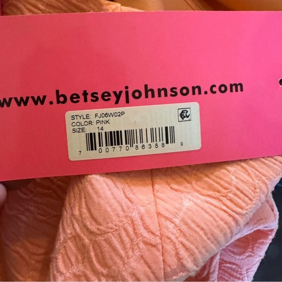 Betsey Johnson Fit and Flare Pink Flower Dress size 14 - Picture 8 of 9